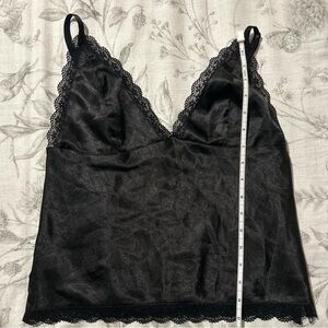 Black Lace Trim Cami Top